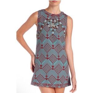 Free People Dress Women XS New Romantics Mini Tunic Geometric Tribal Embellished